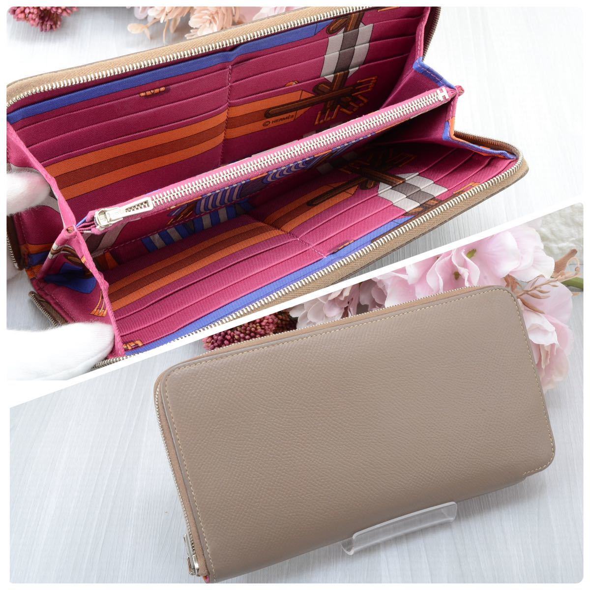 美！HERMES 長財布アザップシルクイン 貴重なエルメスゴールドです！！