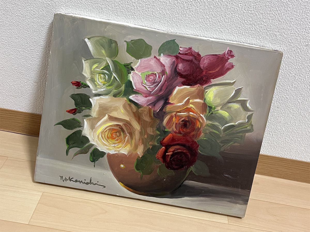 画家haru☆油彩画F8号☆薔薇☆真作、原画☆ 画家haru☆油彩画☆薔薇☆サ厶ホ―ル☆真作、原画、一点物