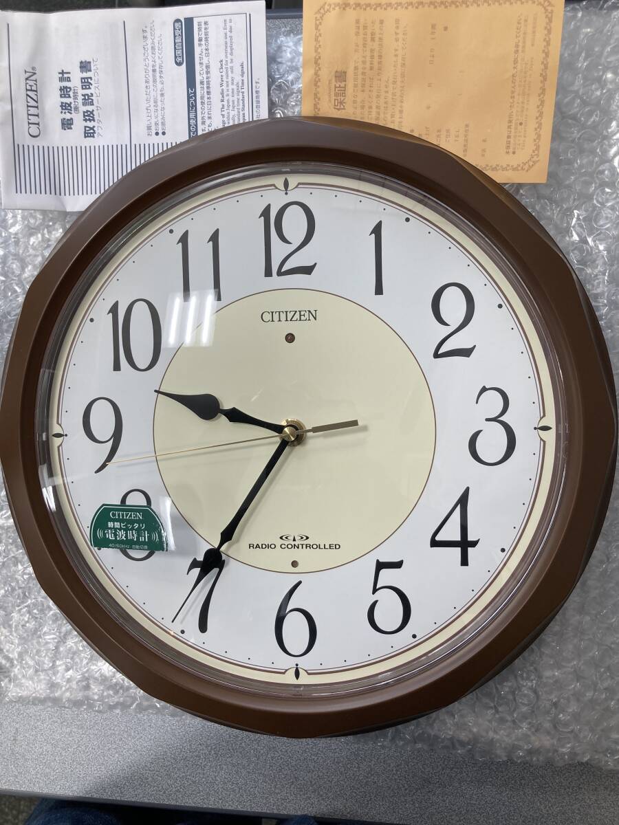 未使用に近い】CITIZEN 電波時計（掛時計）ネムリーナ サニー 4MY642