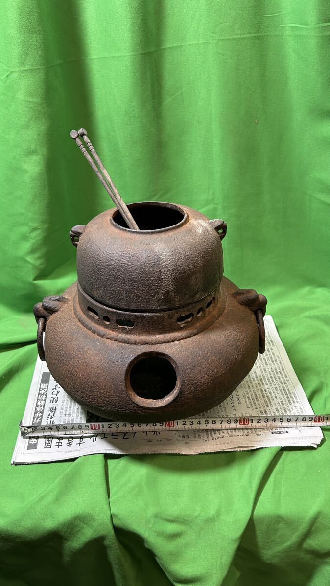 瓢箪 火鉢 瓶かけ 銅製 台座あり つたい