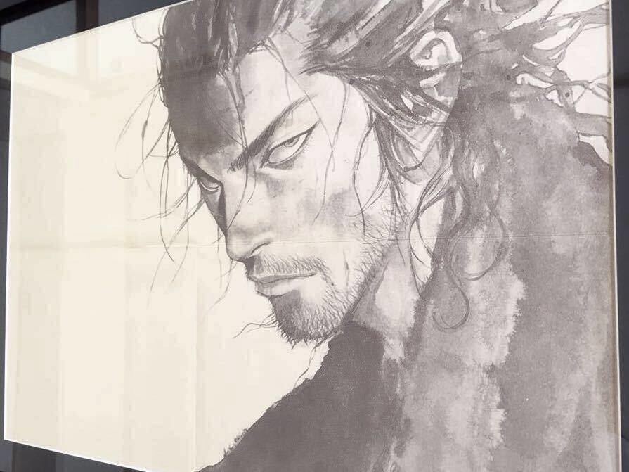 中古】バガボンド 最後のマンガ展 井上雄彦 墨絵ポスター 武蔵 上半身