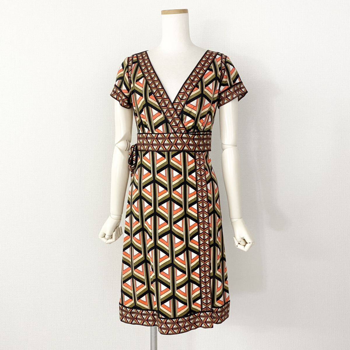 ダイアンフォンファステンバーグ シルクシフォンワンピース 美品 M 