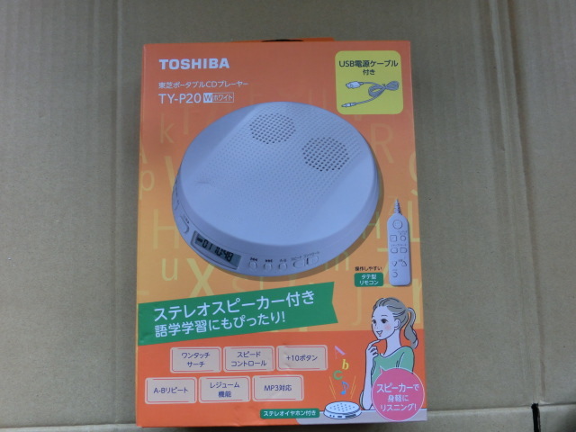 CDプレーヤー コンパクト ポータブルCDプレーヤーTY-P20-W 東芝 （TY