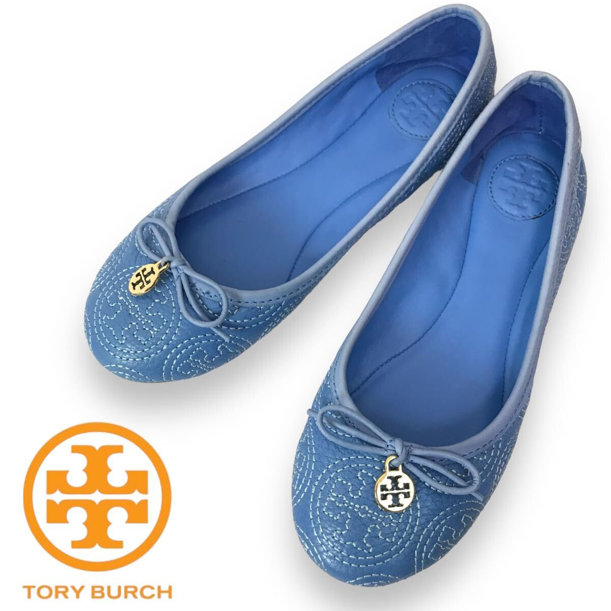美品】TORYBURCHトリーバーチパンプスフラットシューズチャーム
