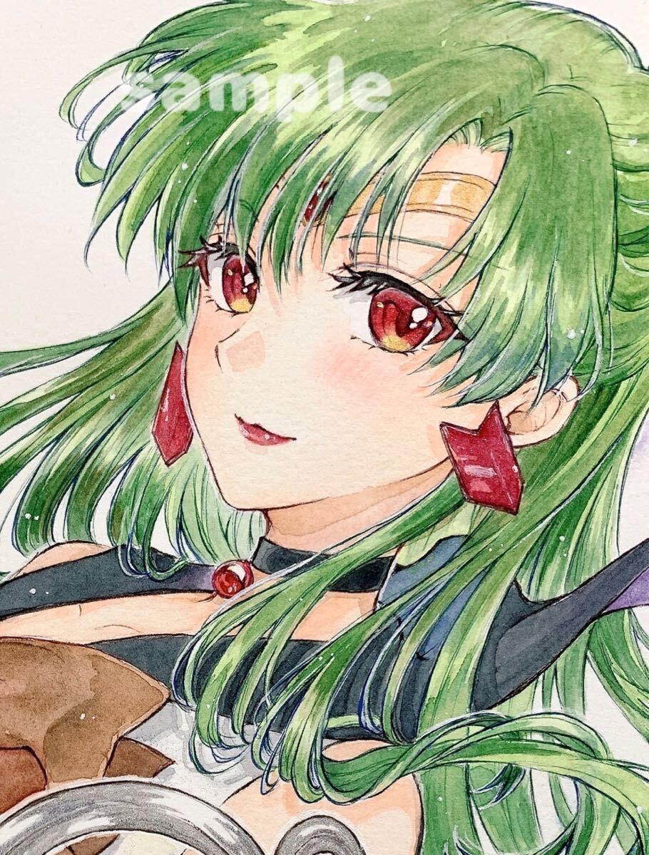 24829F 肉筆原画 手描きイラスト 水彩画 向日葵 オリジナル