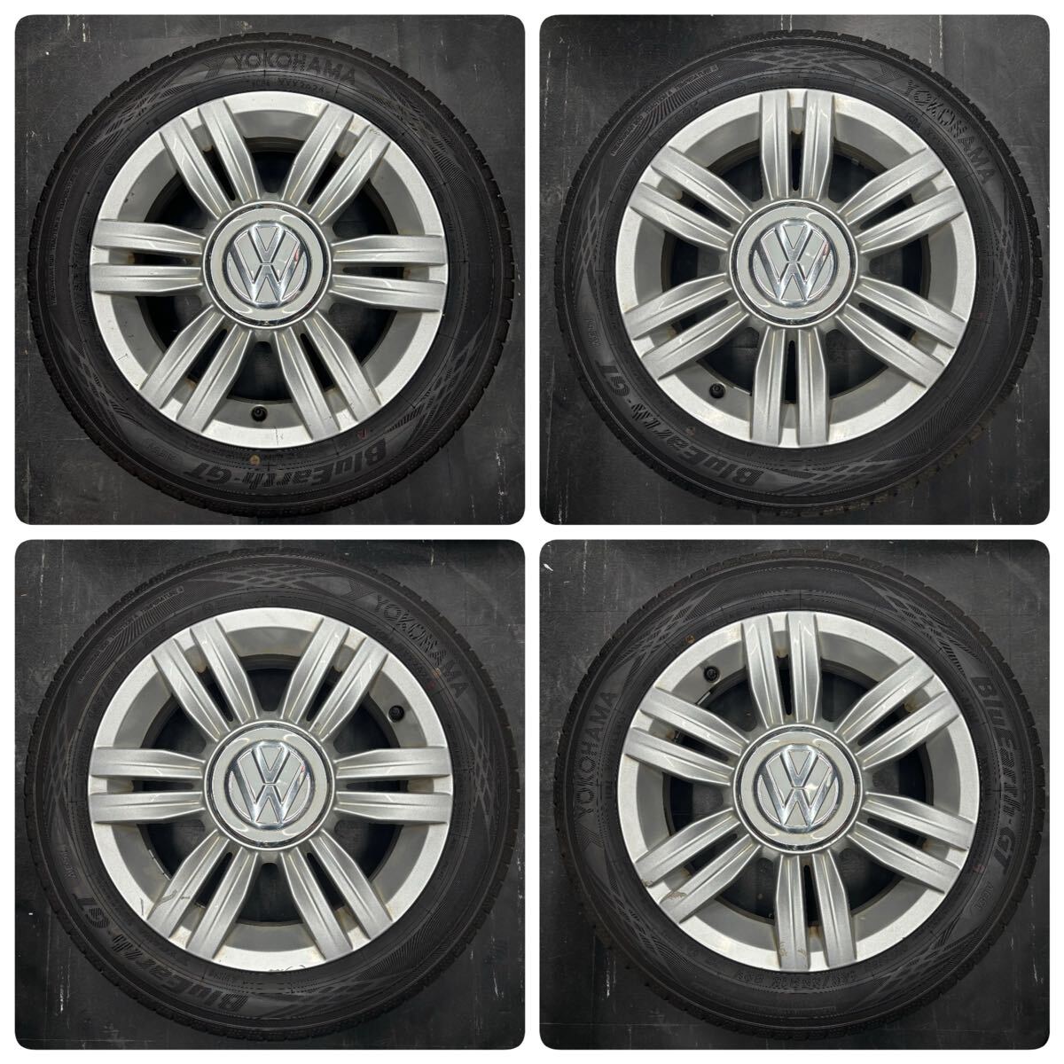 VW POLO 純正15インチ 4本 アルミホイール 5穴＆タイヤ セット