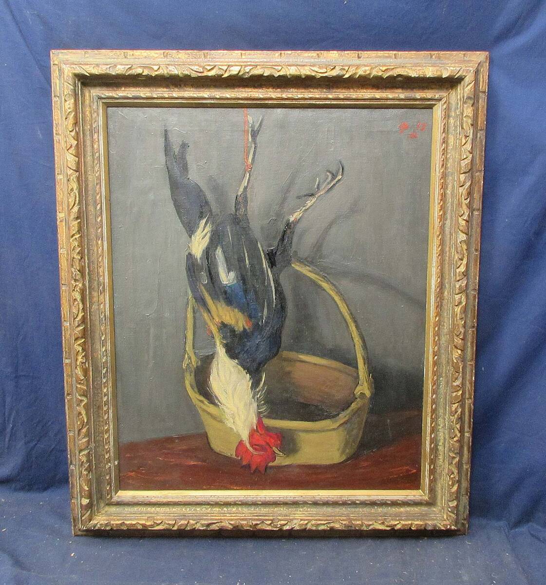 岸本和子 「人形」 大調和会 技巧的に実力がある油彩画 P10号