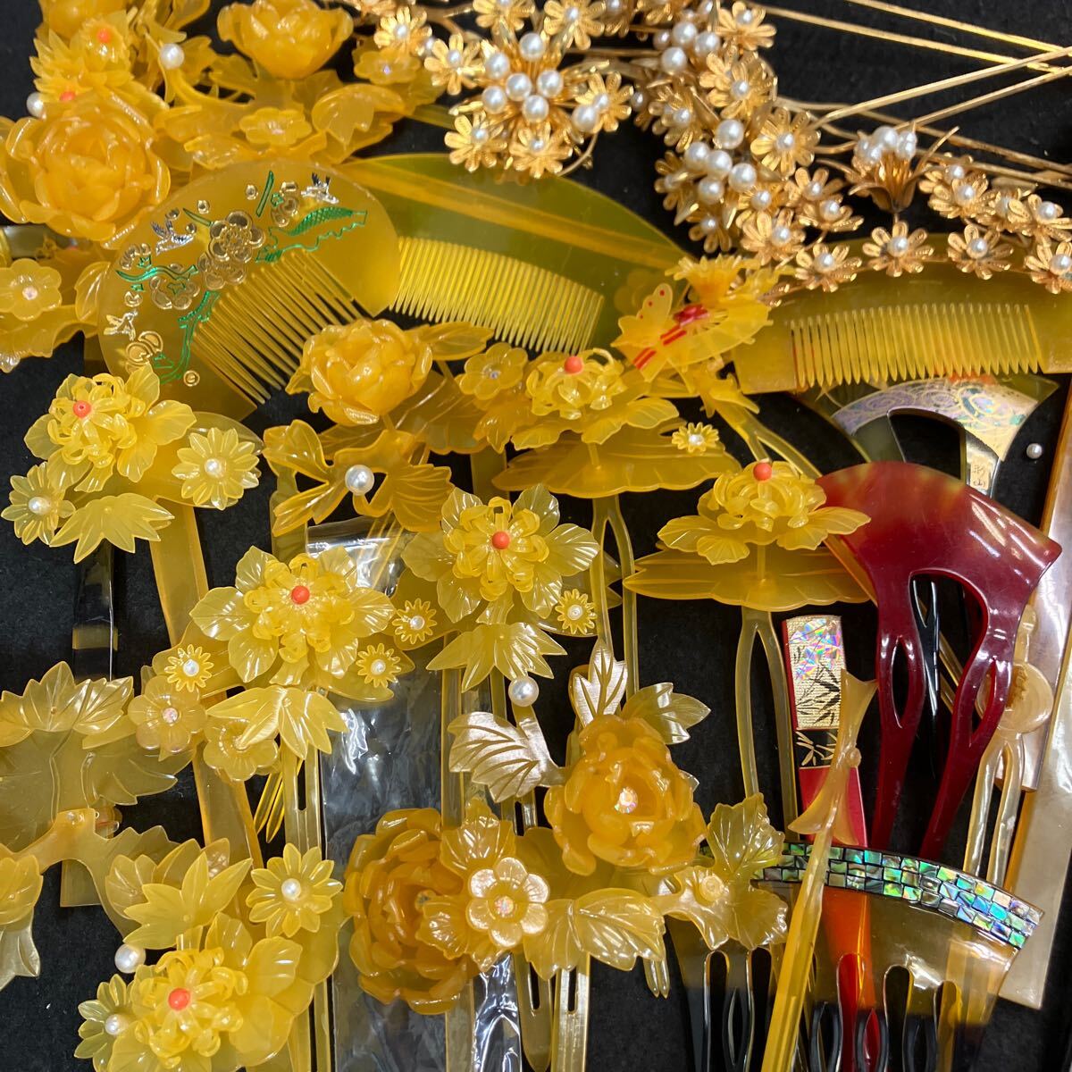 アンティーク鼈甲櫛笄セット骨董