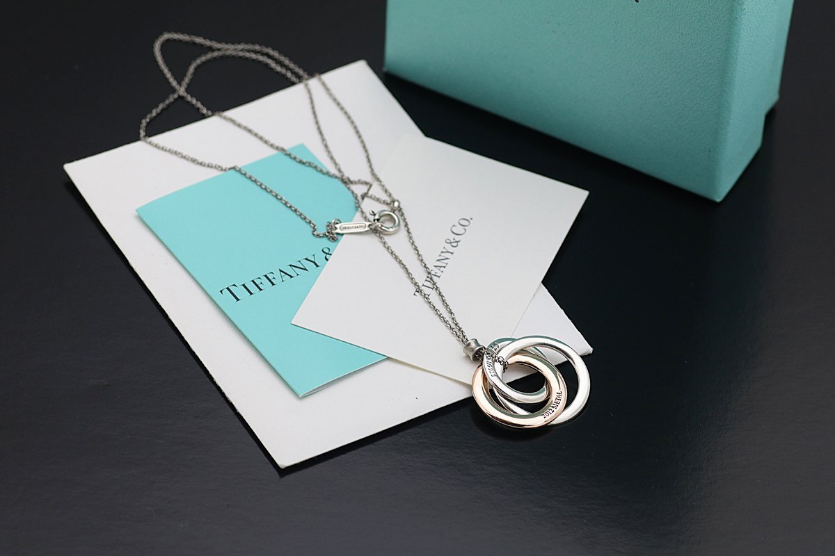 ティファニー1837 インターロッキング ネックレス SV925×メタル 美品】ティファニー TIFFANY&Co. 4連 1837 インターロッキング
