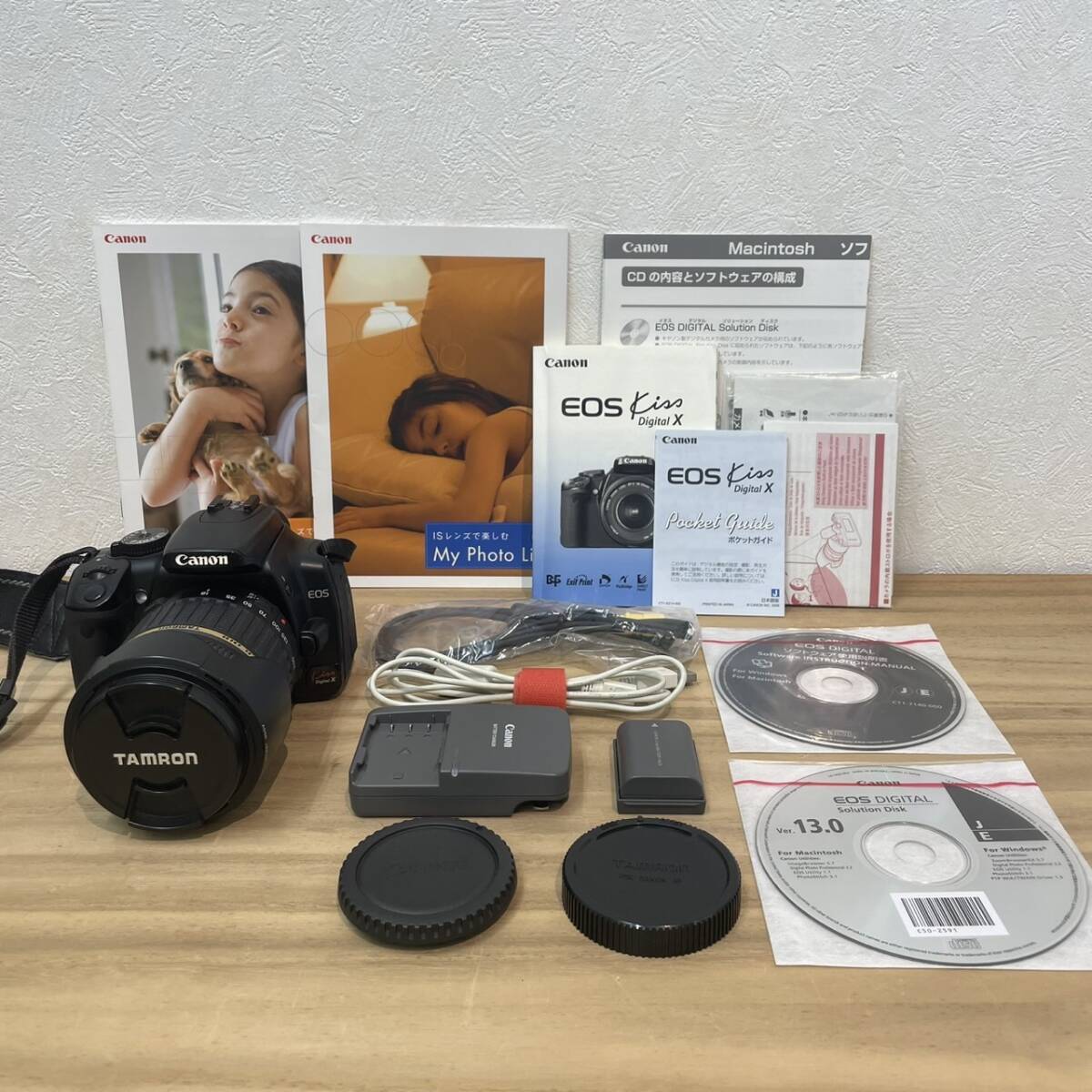 □CMOS センサーと高性能映像エンジンDIGIC Ⅱを搭載!! Canon EOS Kiss Digital X キャノン デジタル一眼レフ TAMRON XR-DIⅡ 【F4036OY】の1番目の画像