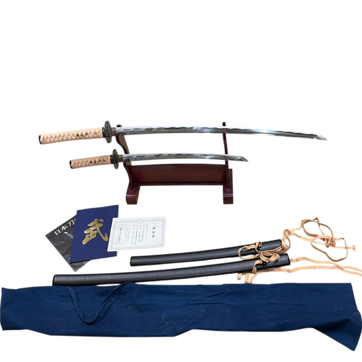 日本アンティックギャラリー　政宗　居合刀 K857◇模造刀 日本アンティックギャラリー製 正宗 大小揃い 本格拵え