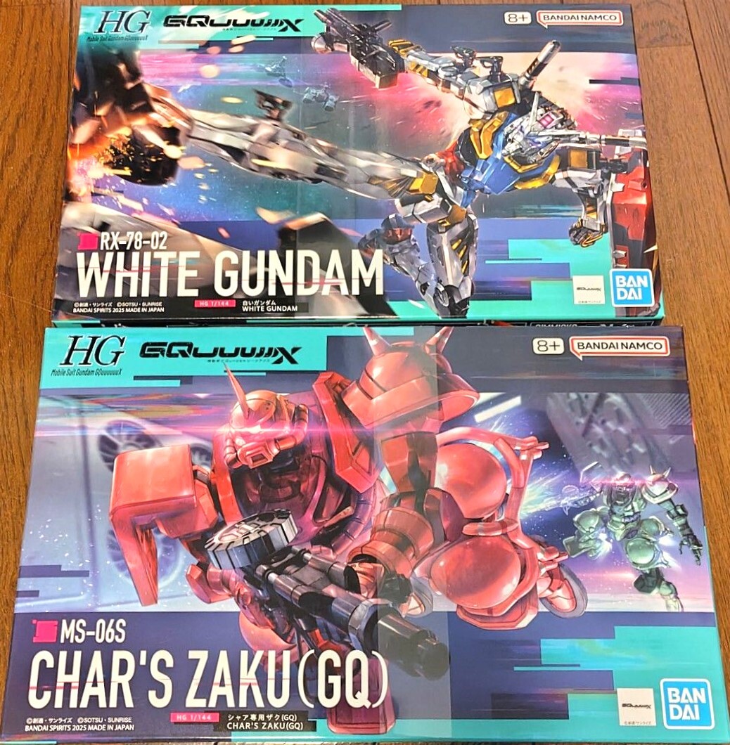 新品 未開封 未組立 HG 1/144 白いガンダム + シャア専用ザク(GQ) 機動戦士Gundam ジークアクス GQuuuuuuX 機動戦士ガンダム ガンプラの1番目の画像