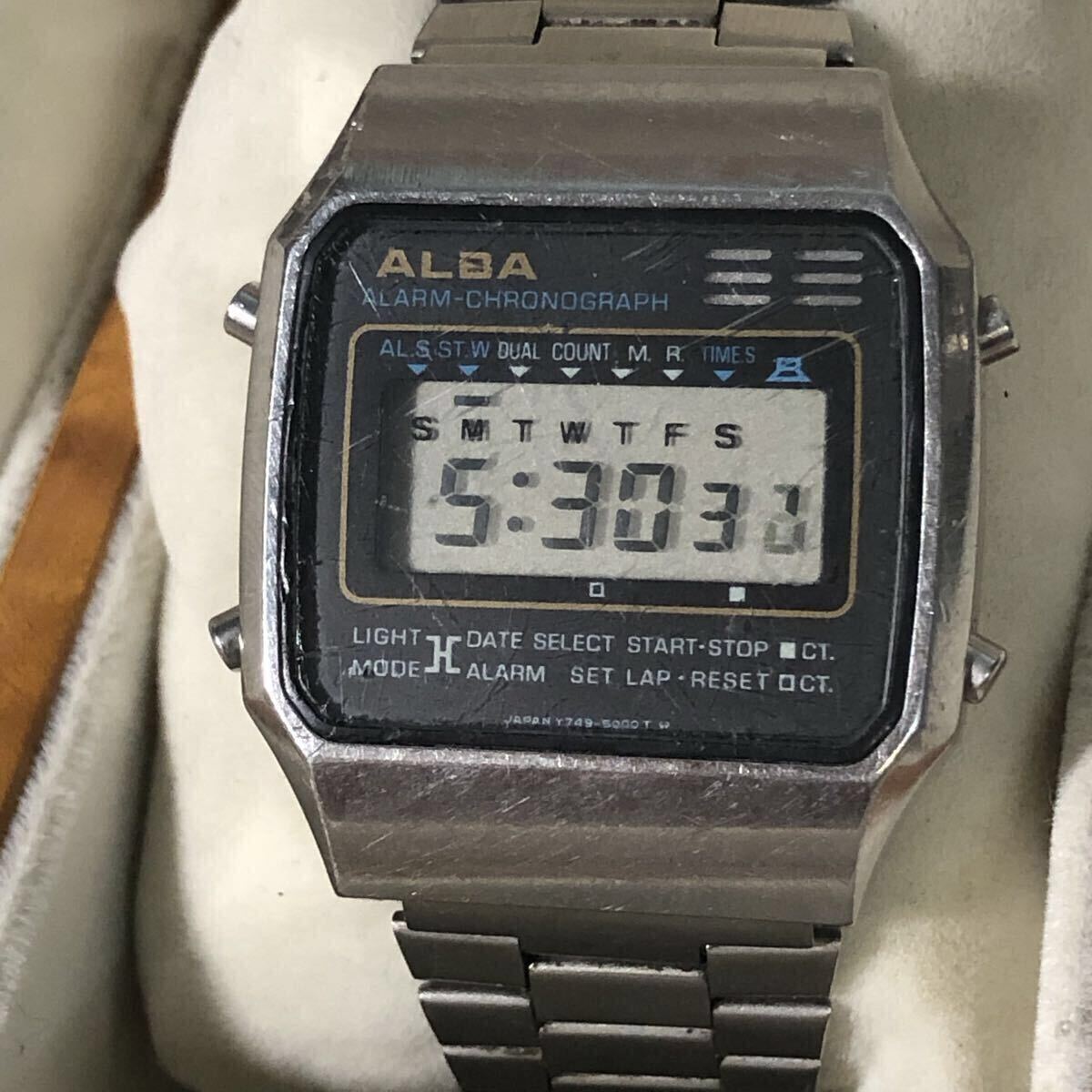 中古】SEIKO ALBA Y749-5090 セイコー アルバ アラームクロノグラフ 