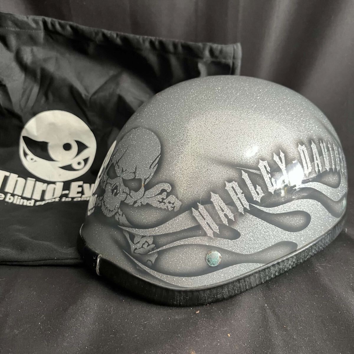 19-2257【中古】Third-Eye サードアイ ヘルメット ハーフキャップ 