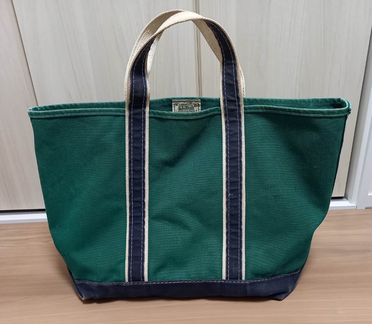 1番人気カラー！紺/緑 80s L.L.Bean デラックスカラートートバッグ 80s 
