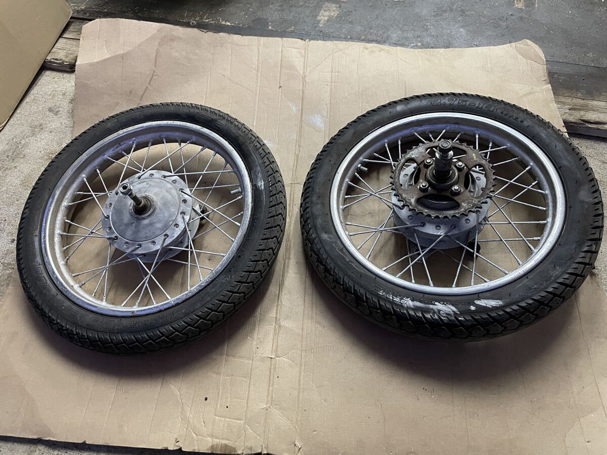 中古品 リトルカブ C50 AA01 14インチ リア ホイール タイヤ ハブ 