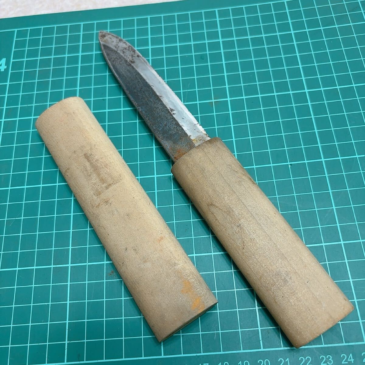 当時物　純玉鋼　在銘【長雲斉】切り出し　小刀　高級品 登録 在銘【長雲斉】純玉鋼/切り出しナイフ/小刀/検)長雲斎[R] の落札