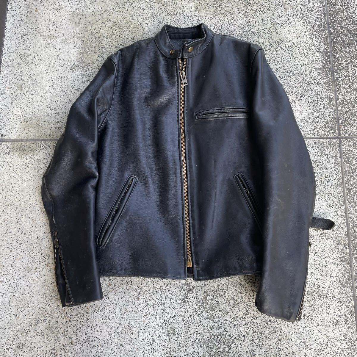 中古】40 オールド バンソン R&R 高級 レザー ジャケット VANSON Rock