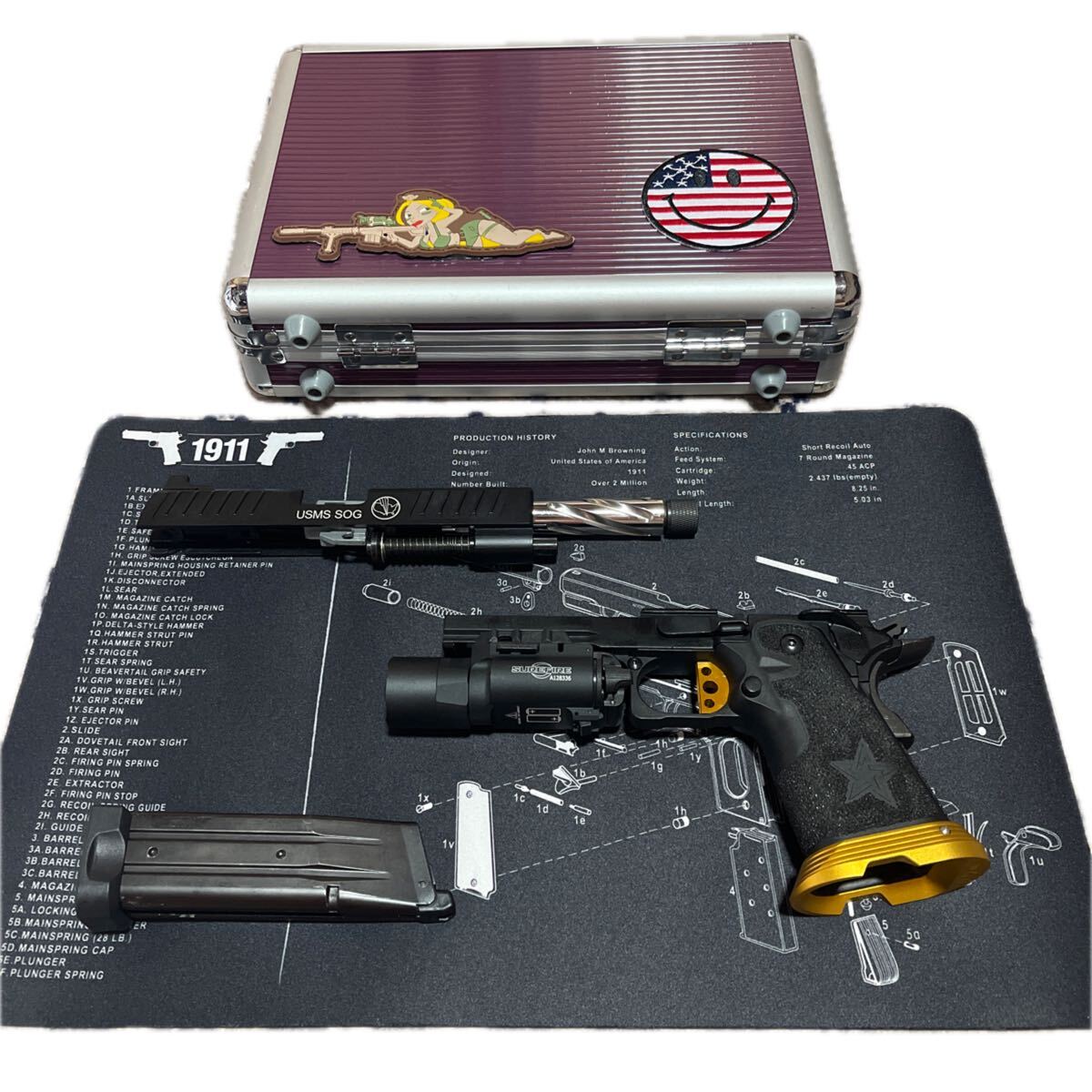 送料無料】東京マルイ ガスブローバック M45A1 SUREFIRE X300 ウェポン
