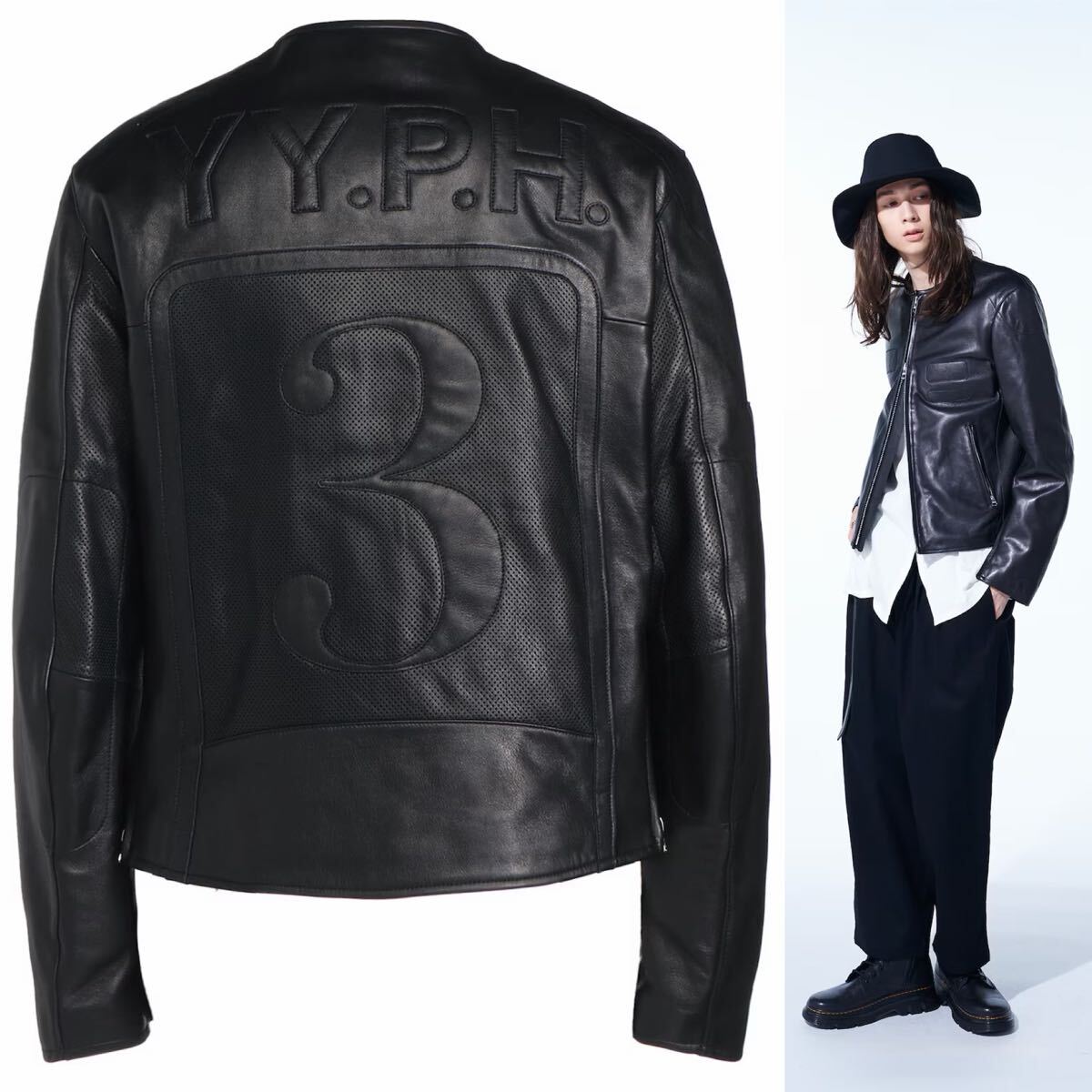 美品□Yohji Yamamoto×DURBAN□A.A.R□スエードレザー スタンドカラー