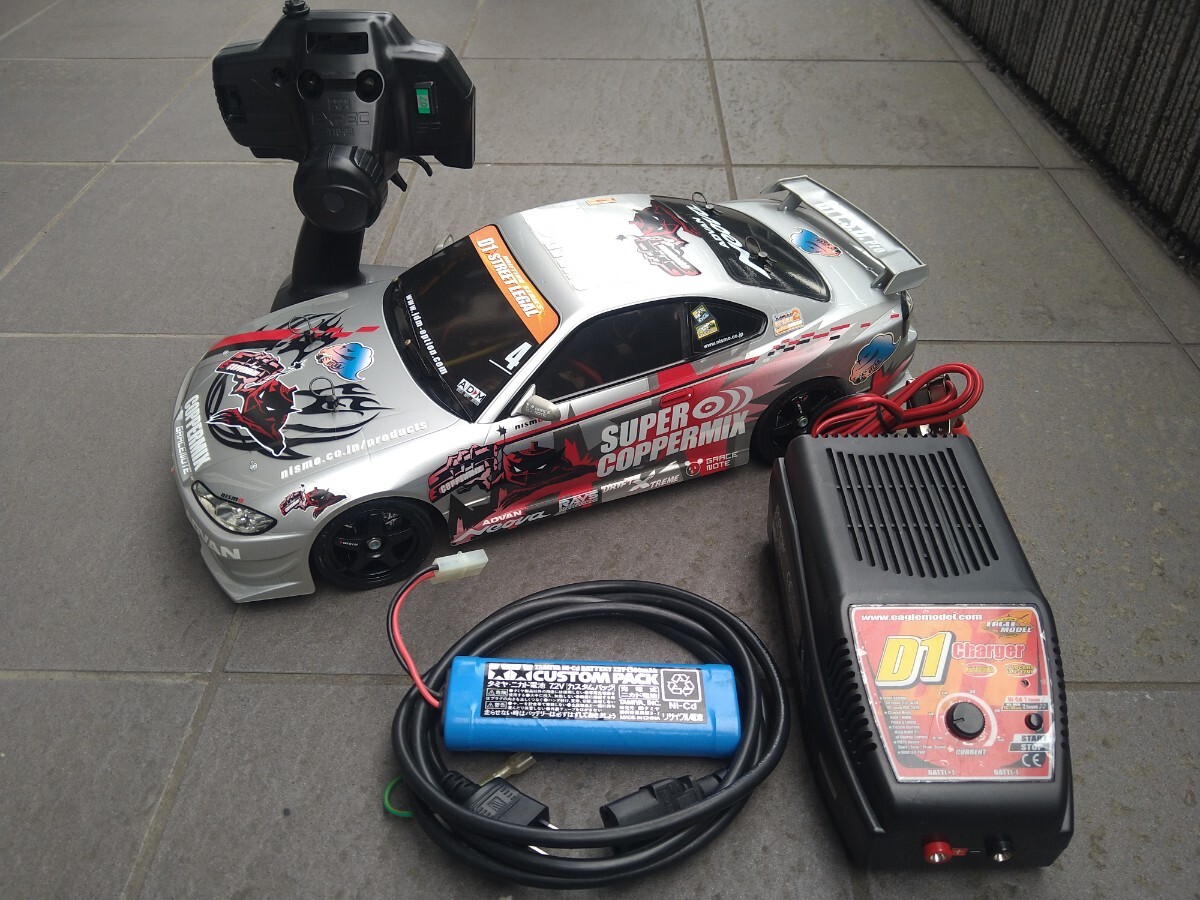 中古】タミヤ 1/10 電動RCカー ニスモ COPPERMIX シルビア (TT-01D