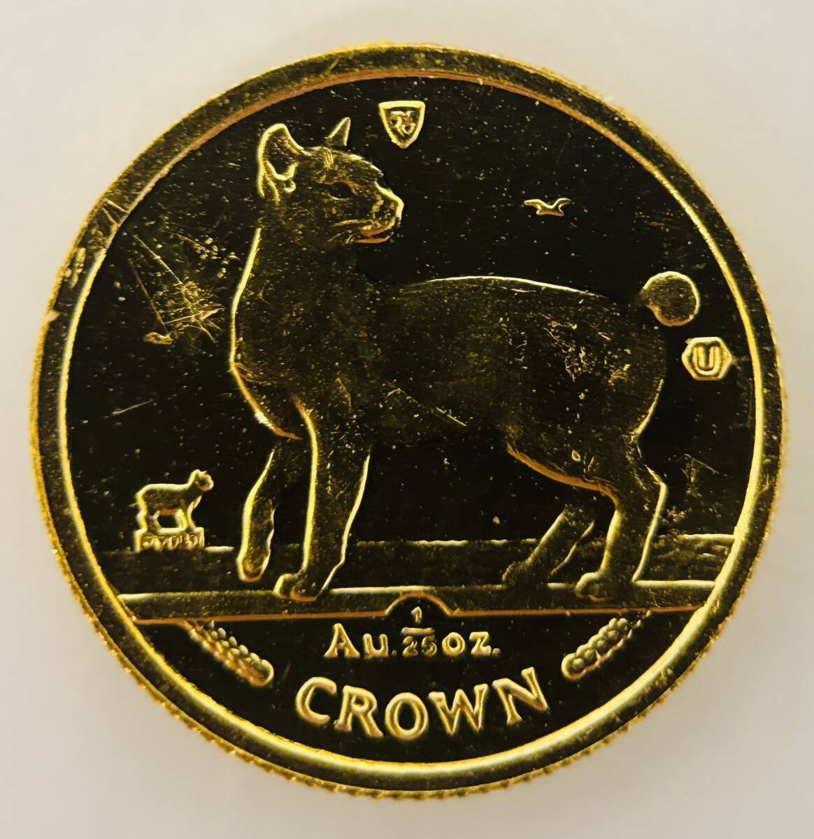 1989年マン島 1/25クラウン金貨 キャットコイン ペルシャ猫 エリザベス