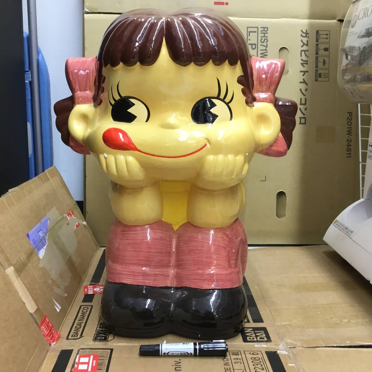 傷や汚れあり】1円〜 不二家 ペコちゃん 首振り人形 着物 振袖 晴れ着 