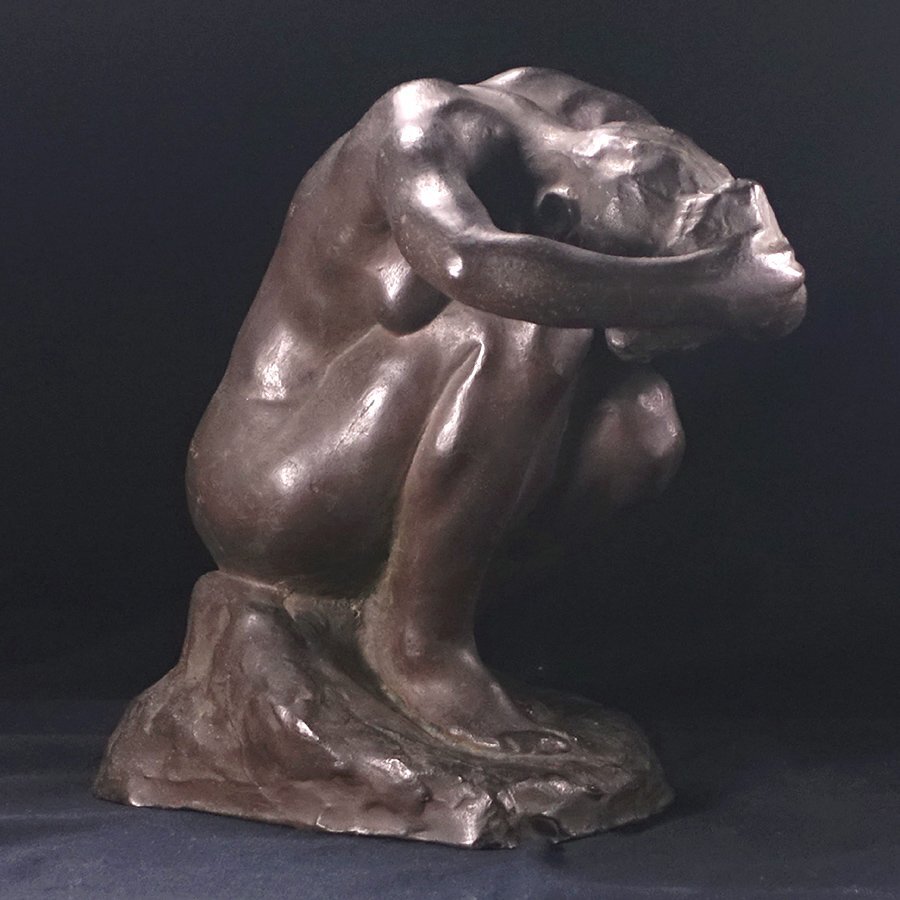 真作】【WISH】宮本光庸 「希」ブロンズ 大作 共箱 高さ49cm 10kg