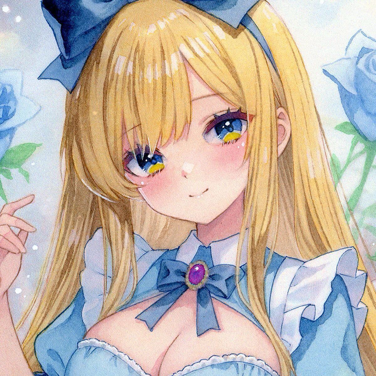新品】◇手描きイラスト「不思議の国のアリス(白うさぎの家