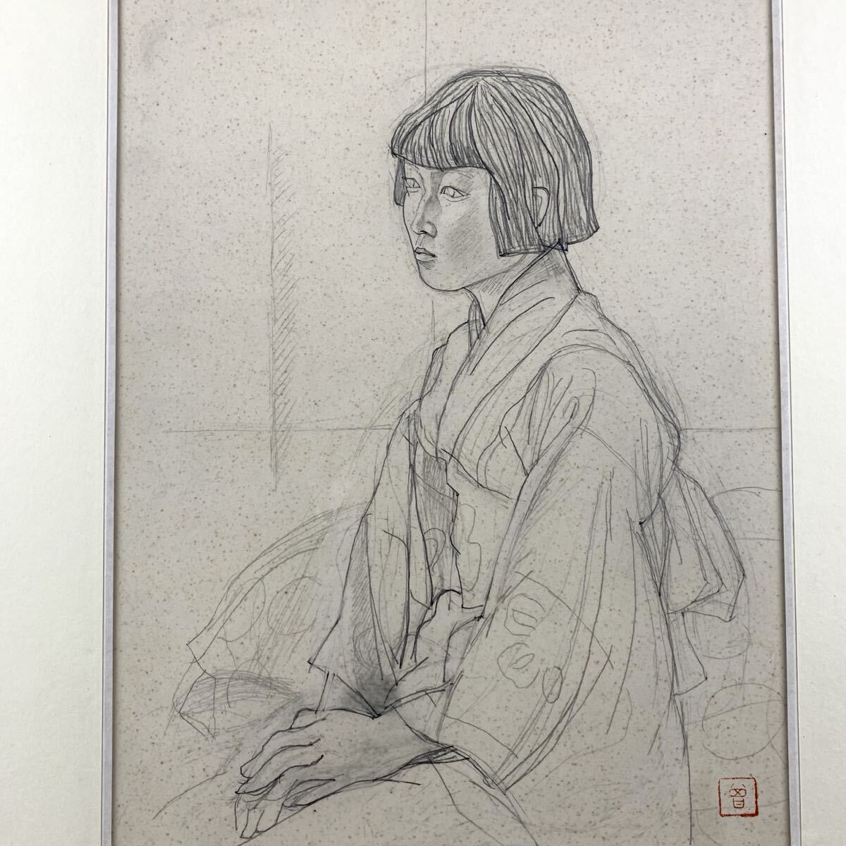 未鑑定 模写/油彩画 安井曾太郎 風景画/直筆サイン 作品縦45.5㎝横53.2