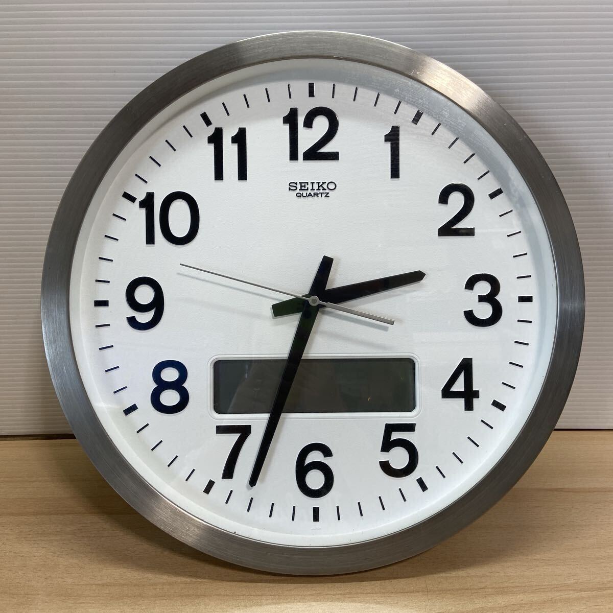 動作確認済 完動品 新古美品 SEIKO セイコー 掛時計 液晶 電波