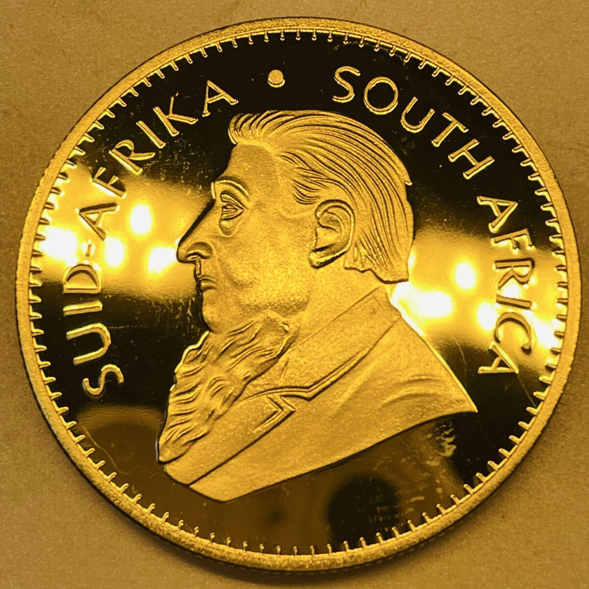 W052.【FINE GOLD刻】The Krugerrand クルーガーランド金貨 1980 1 1/2