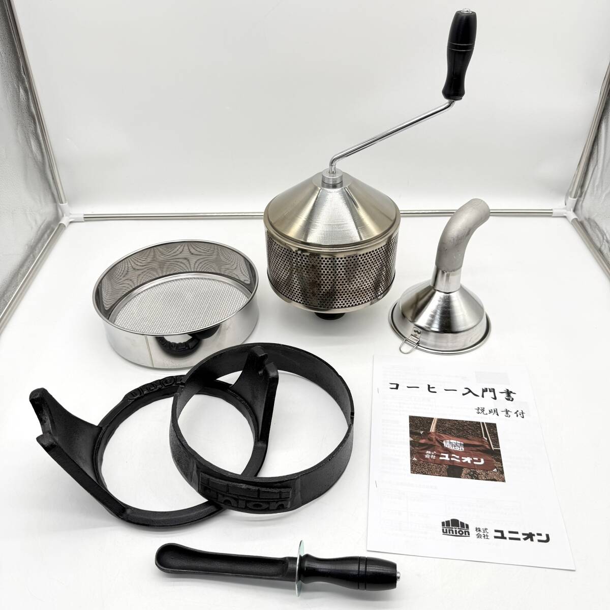 【ジャンク品】　ユニオン　サンプルロースター 中古】珈琲 ユニオン サンプルロースター 焙煎機 手廻し の落札情報