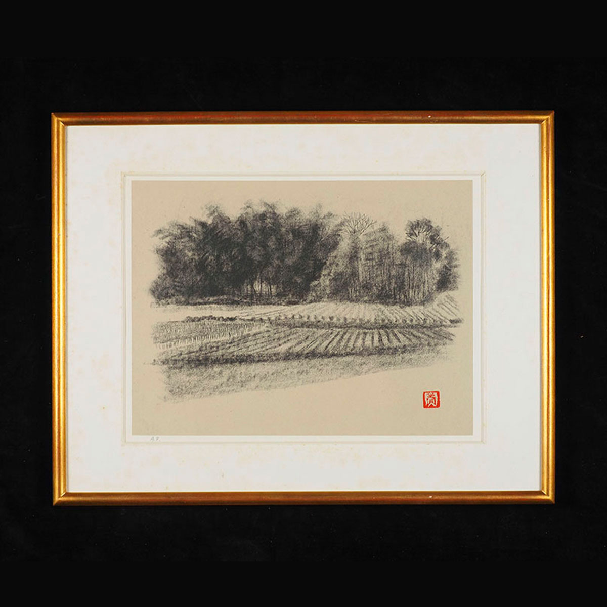 G114-N8-2 1970 林一生 油絵 油彩 風景画 美術品 61×53cm 現状品⑧@の
