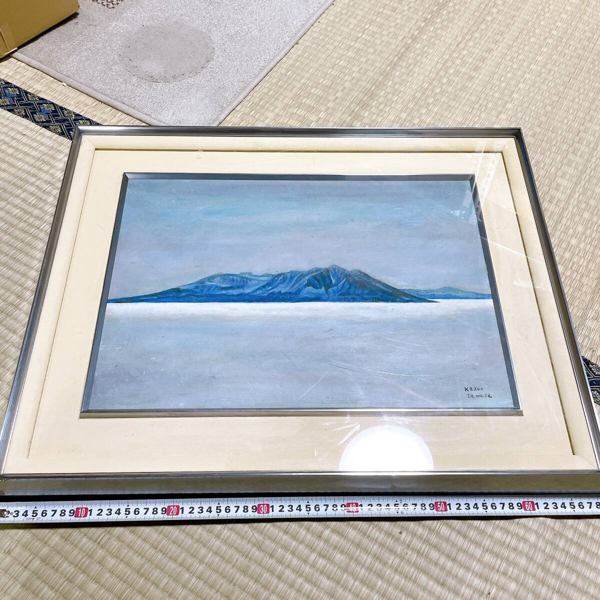 真作】西田亨「早春喜茂別」油彩10号 サイン 裏面に題名署名 日展参与