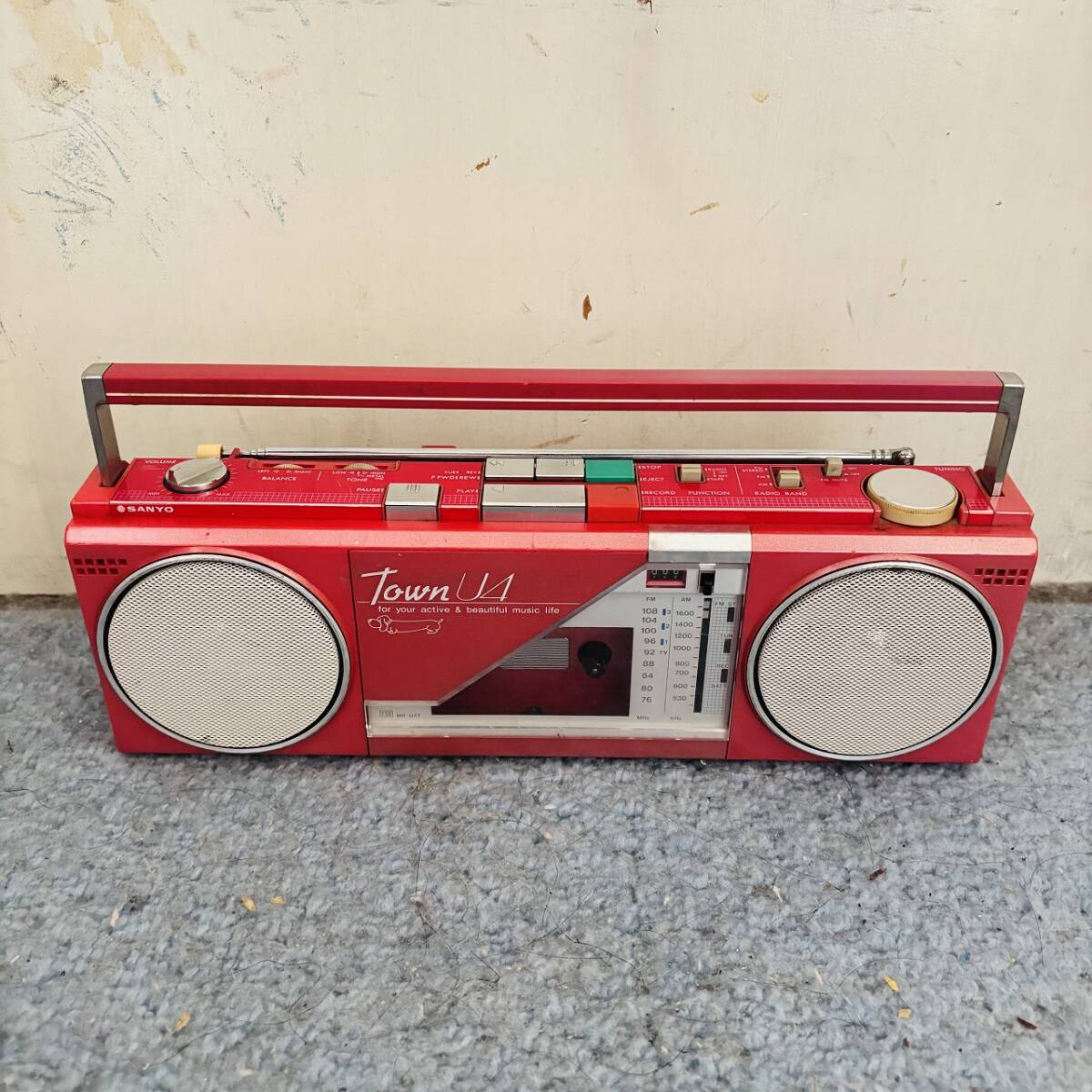 SANYO ラジカセ MR-U4 赤 ラジカセ カセットデッキ