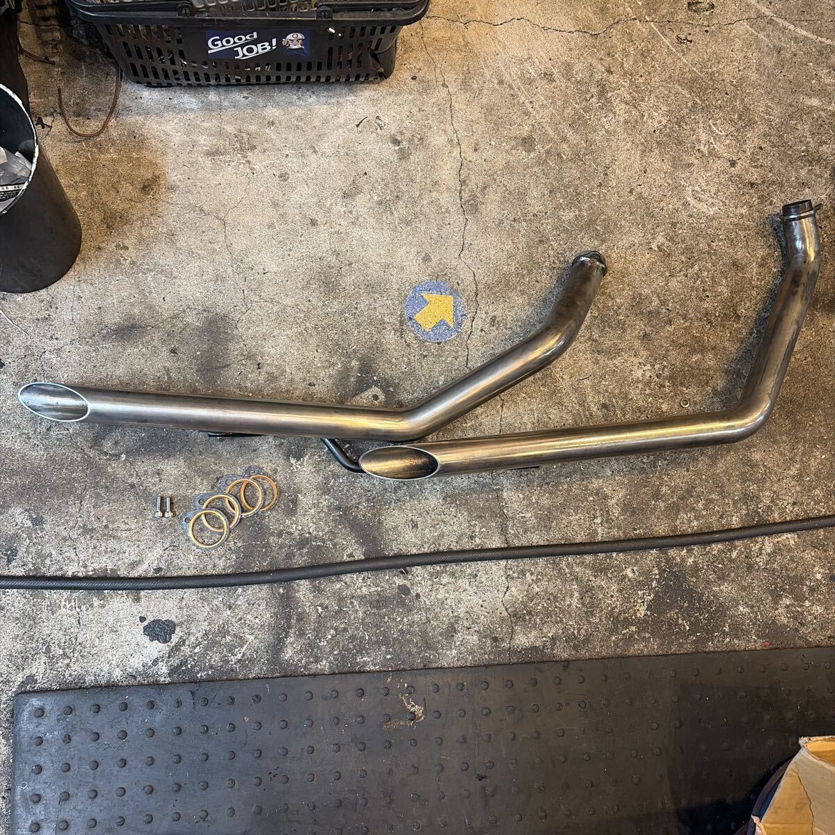 中古】ハーレー純正 アイアン XLCH スラッシュカットマフラー