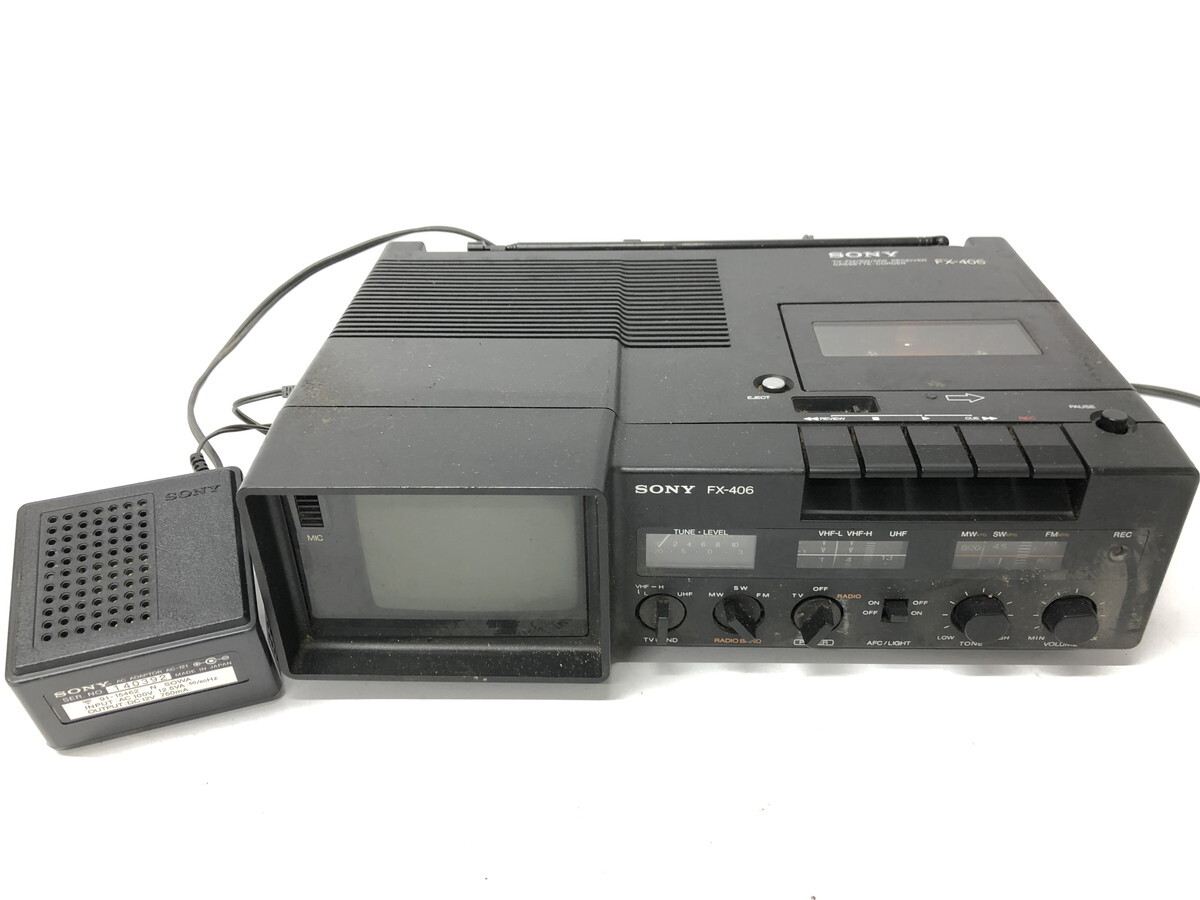 中古】ジャンク☆ビクター ラテカセ66 ラジオ カセット テレビ付☆M-66