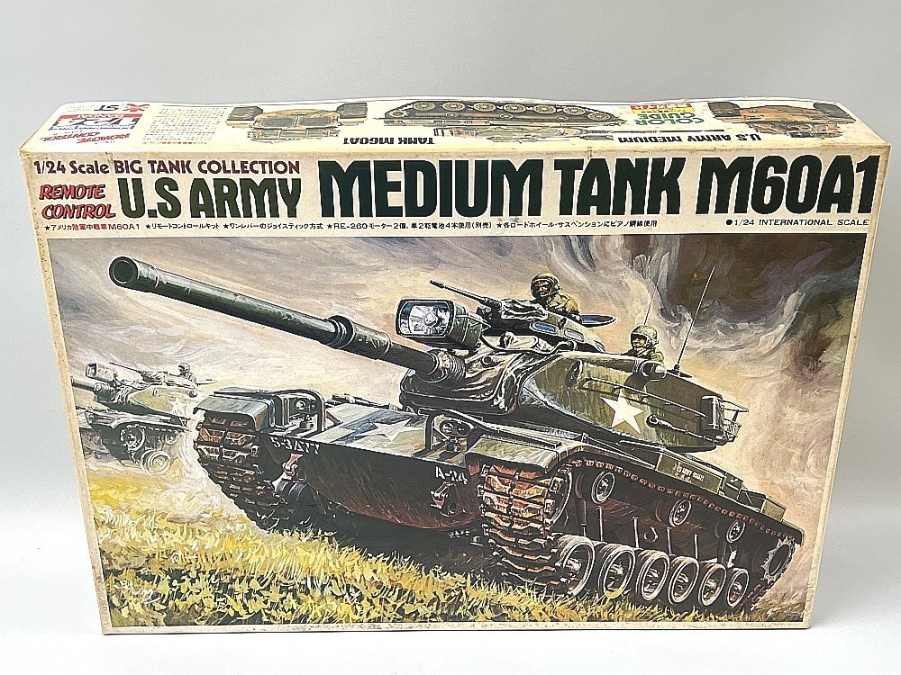 1/24 ビッグタンク アメリカ陸軍戦車 M60A1 リモートコントロールキット タミヤ模型のなつかしい有線リモコン戦車 1/35プラモデル 「M60A1