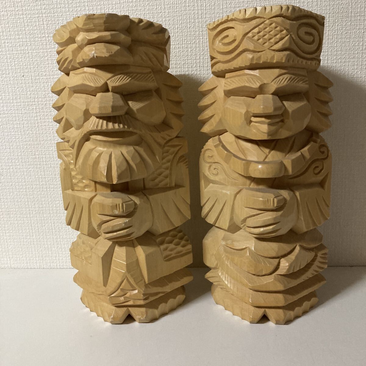 北海道 アイヌ ニポポ人形 夫婦人形 人形 アイヌ人形 木彫 彫刻 工芸品