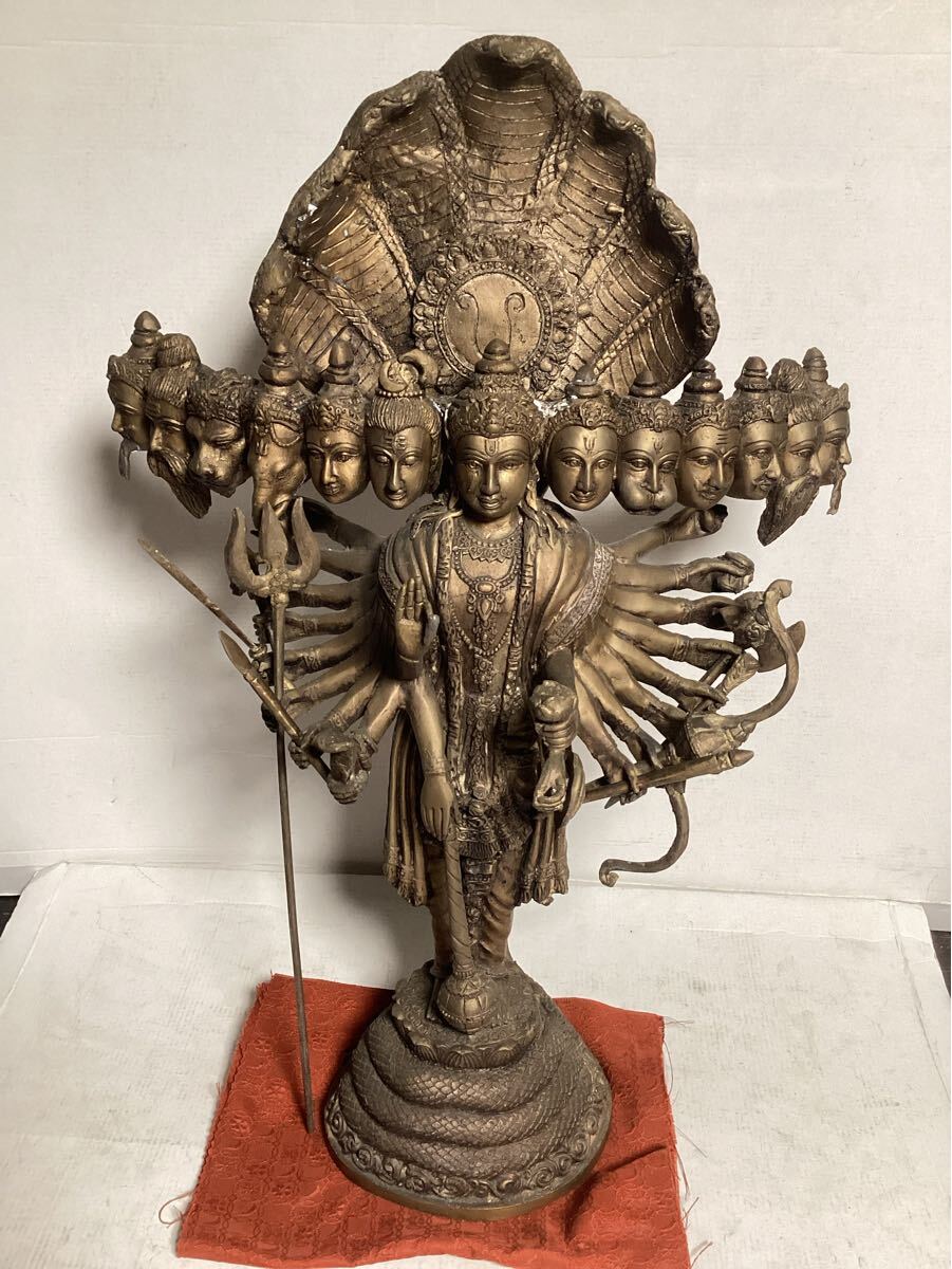 J281. 大振 ◇ 仏教彫刻美術 銅製 牛上シヴァ神像 高78.5cm 重量16.9kg