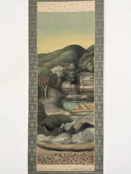 馬堀 法眼喜孝 水墨画 「富士」 肉筆 色紙 額装 】 日本画家 全日本