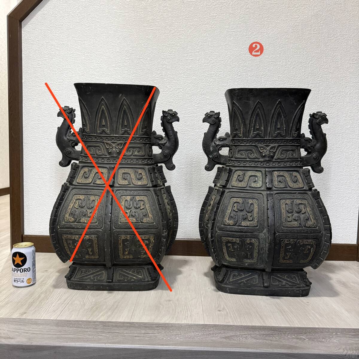 李王家伝来 古銅三耳小壺 緑青の美 未使用に近い】【特別出品】画像のみ 朝鮮美術 李王家美術工廠謹造
