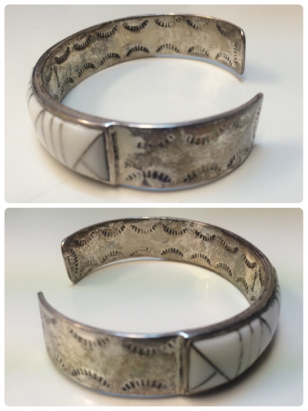 ホワイトバッファロー sterling バングル インディアンジュエリー