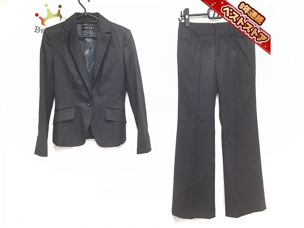 インディビ Indivi レディースパンツスーツ サイズ36 S ダークグレー レディース ストライプ レディーススーツ の落札情報詳細 ヤフオク落札価格情報 オークフリー スマートフォン版
