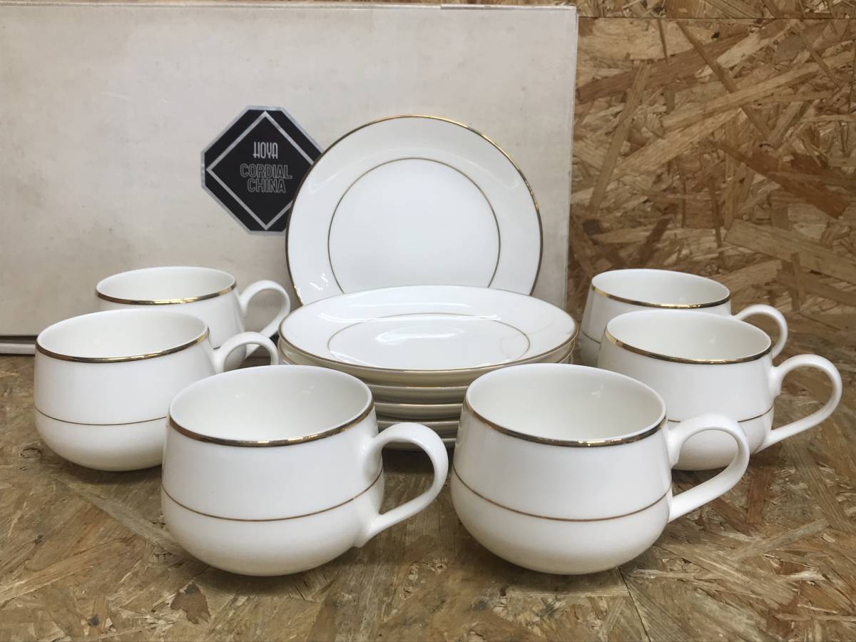 新品】未使用品☆HOYA CORDIAL CHINA/カップ/ケーキ皿/6組/保谷/ホヤ