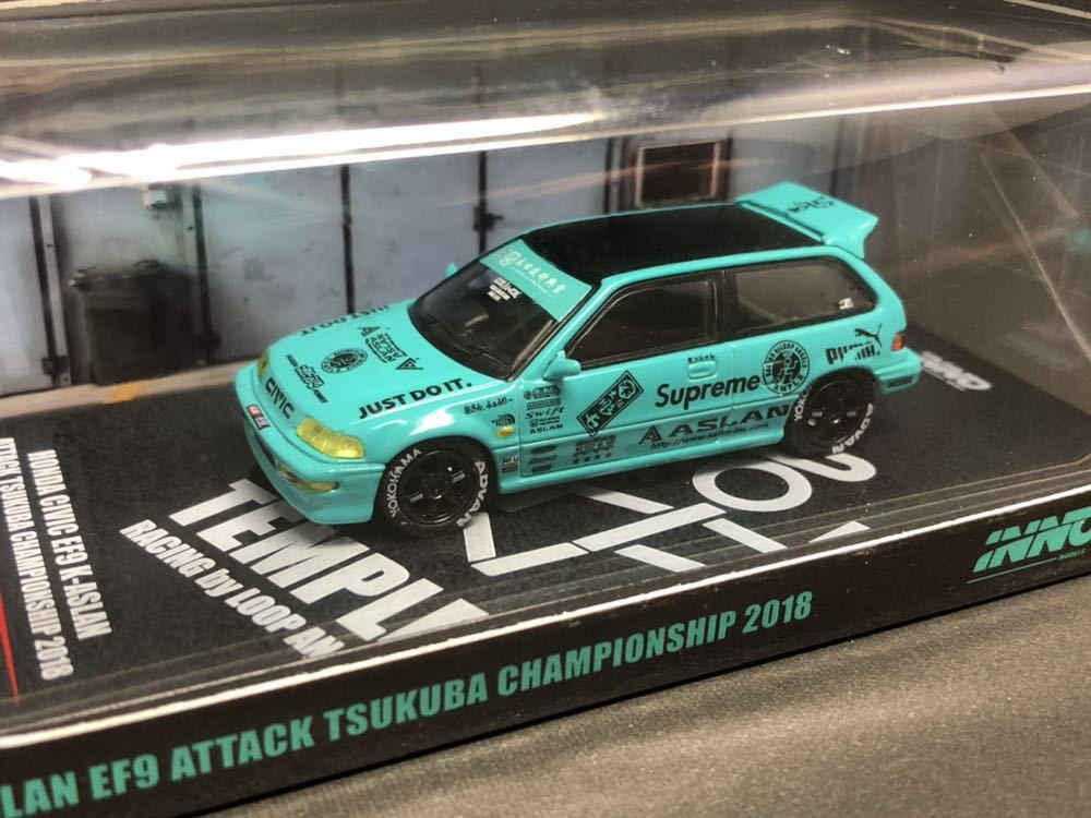 新品】INNO MODEL 1/64 ホンダ シビック EF9 K-ASLAN 筑波