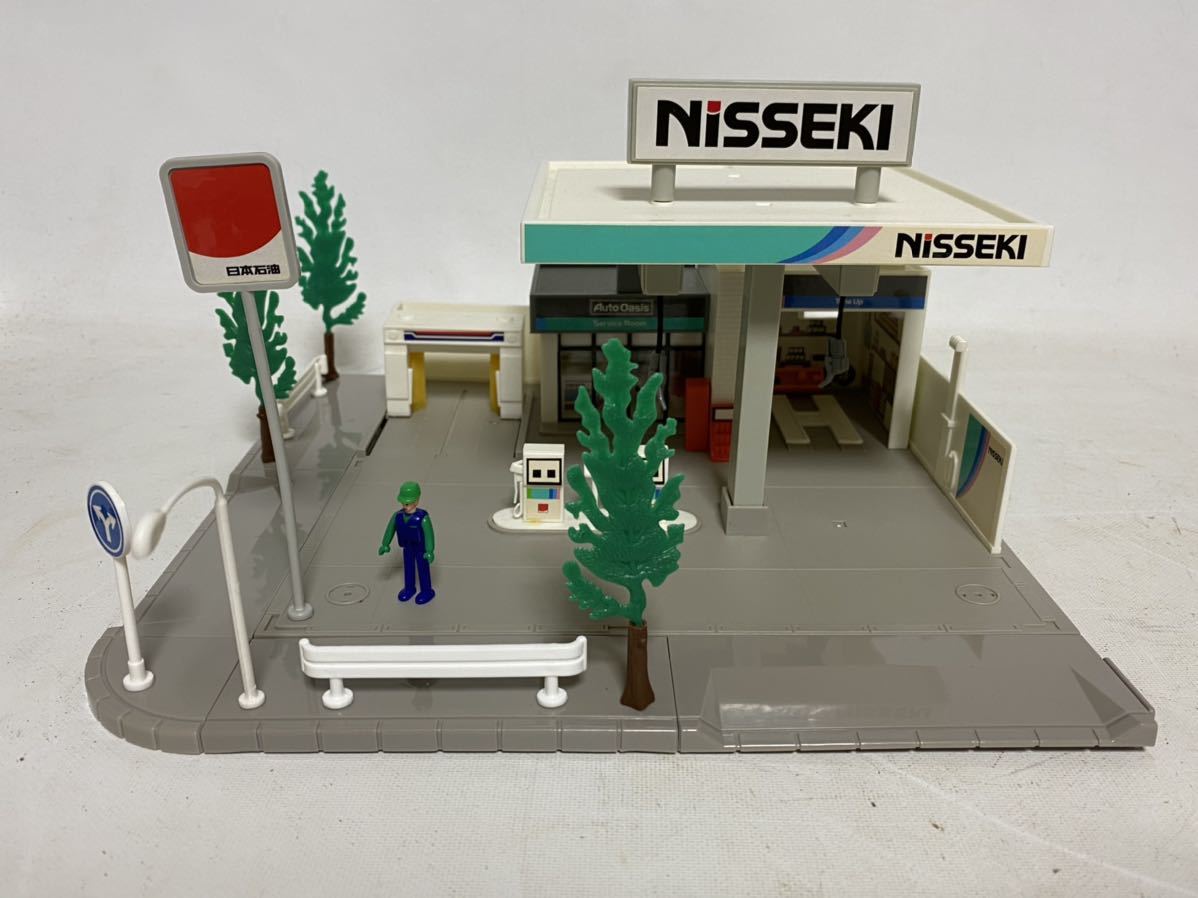 トミカタウン】レア 美品 完品 旧 トミカ ガソリンスタンド 日本石油 