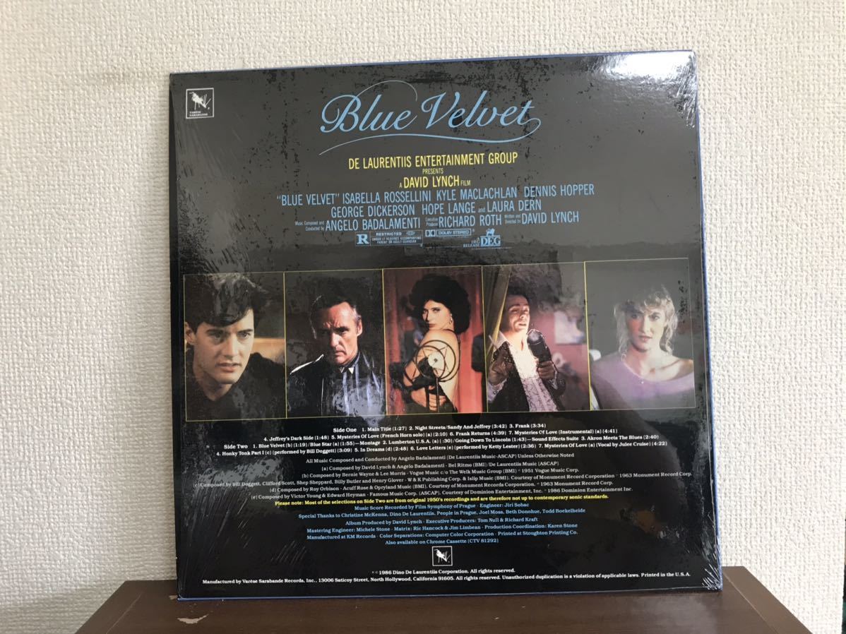 サントラLP「Blue Velvet」,David Lynch/デヴィッドリンチ