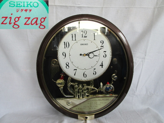 SEIKO Hi-Fi zig zag AM616B メロディー6曲 からくり時計 柱時計